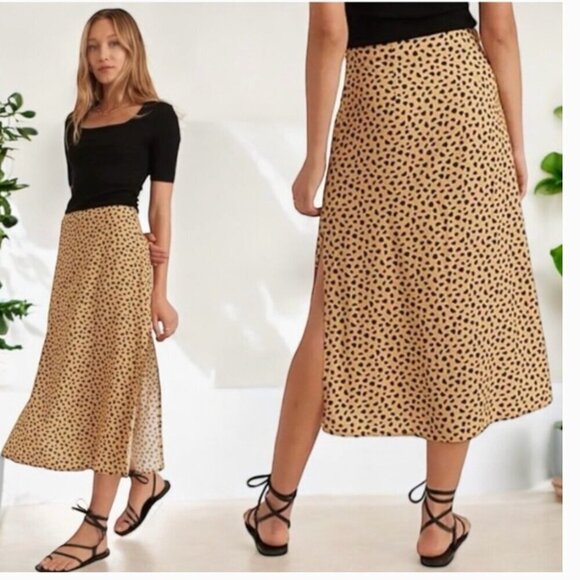 Marine Layer Ryan Slip Midi Skirt Cheetah Print NWT 4 - Picture 1 of 8